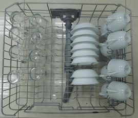 long as they are not too dirty). Position the dishes and cookware so that they do not get moved by the spray of water.