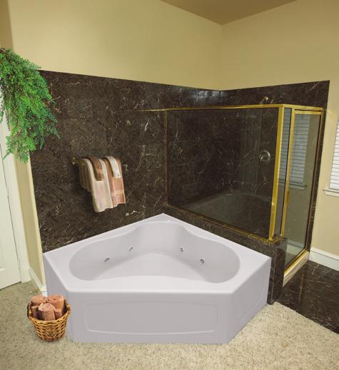 This beautifully styled bath features three sculpted seating positions in a space saving corner arrangement. Configured for two to enjoy. Six hydro jets create an invigorating massage.