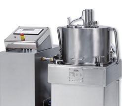 12 Type VTC-M mobile top discharge centrifuges Principle of operation and applications This special design combines centrifuge, control system, drive
