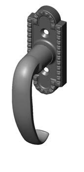 N 6 WINDOW HARDWARE ESCUTCHEONS Price includes your choice of any lever. Call for pricing. Combination is shown with L104 Hook Lever Lever for illustrations only. Refer to Section A for desired lever.
