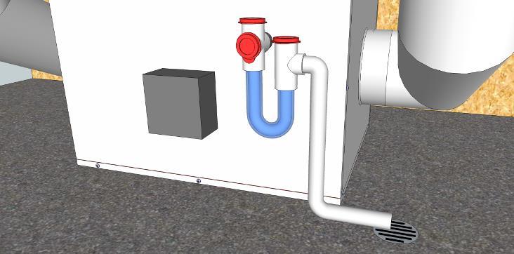WATER DRAIN 1. Part A has a 3/4 PVC condensate drain outlet, which must be connected. 2.