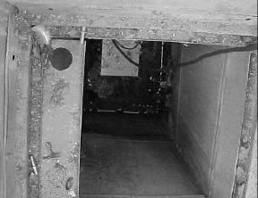 Figure 4 shows the regeneration air duct above the shelves where the wet materials were found.