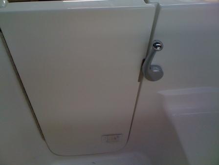 Even though the walk in tub handle is put together with the strongest materials available it will not withstand a person putting their whole weight against it while either trying to pull themselves