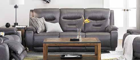 TOP GRAIN LEATHER POWER RECLINING SOFA Smooth power recline with power headrest accented with
