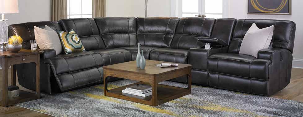 2995 IS 4700 EXTRA-WIDE POWER RECLINERS IN HANDMADE TOP-GRAIN LEATHER Contemporary style and comfort come together in this sleek