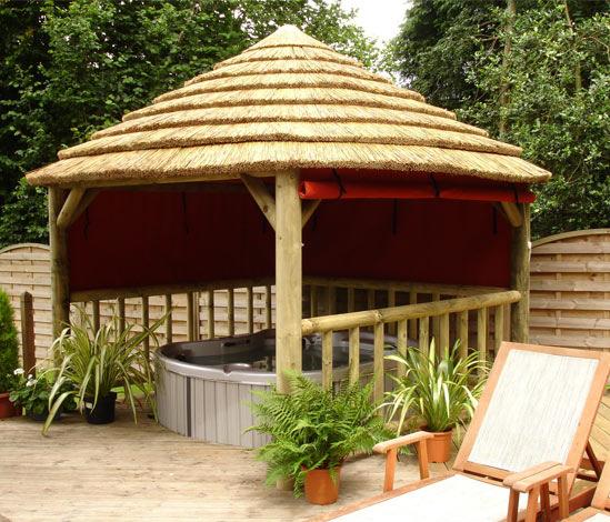 Create privacy over your hot tub, spa, Jacuzzi, or by a swimming pool Having worked closely with a group of woodcraft and thatch specialists over a long time we are now delighted to be able to offer