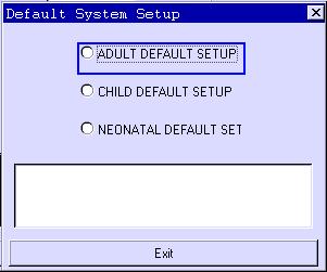 4.2.6 Restore default system setup Press Default System button, and a following Default System Setup window (figure 4-2-6) will be displayed, select one item in this window