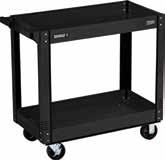 24,450 E-Series MODULAR UTILITY CART Lift top work surface with (2) gas shocks - 7" deep compartment Fully assembled Pry bar and extension / screwdriver storage 6 Outlet power strip Part # Color # of