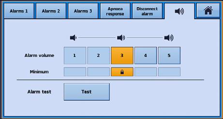 Alarms WARNING When adjusting alarm volume, ensure that the alarm can be heard above the ambient noise levels that the patient may experience in a variety of settings, including use in noisy