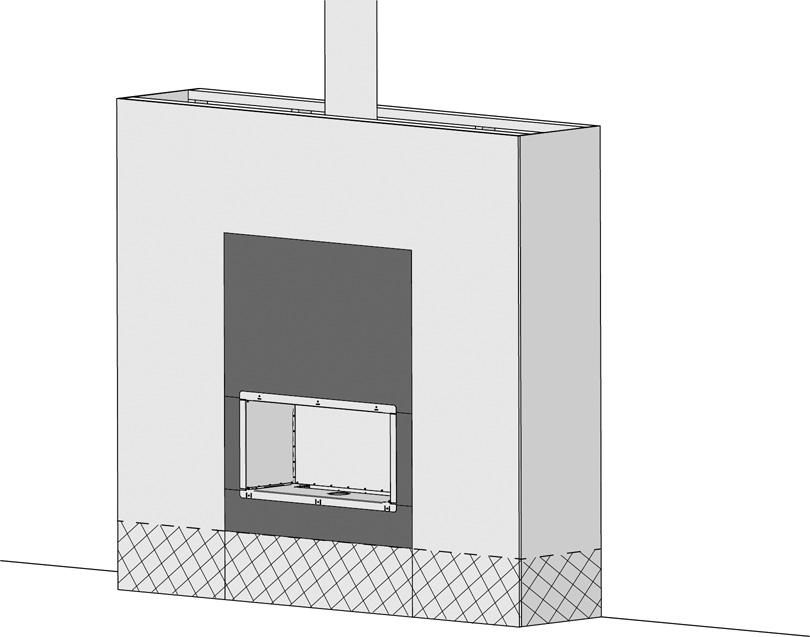 Installation Instructions 7.2 Fix and finish the remaining wall panels. If a convection fan is to be fitted, leave a convection hole in the lower panel below the front of the opening.
