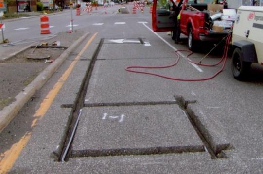 These types of detectors are either placed in the class 5 roadway base before pavement installation or they may be required to be milled into the existing pavement.