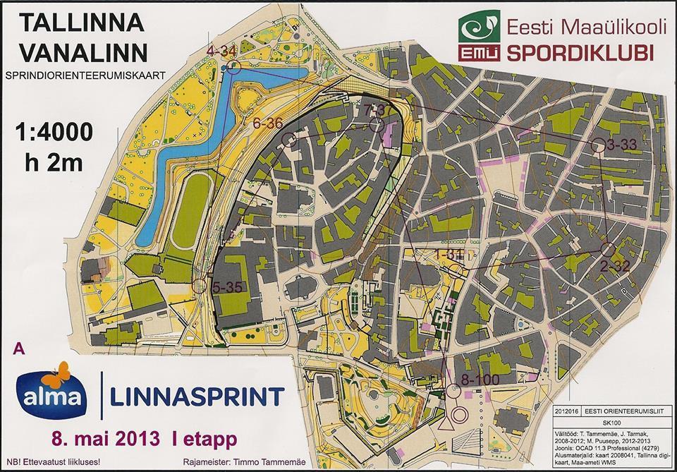 4. 2012. ja 2014. aasta Tallinna vanalinna orienteerumiskaartide võrdlus 2014. aastal valminud kaardiga võrdlemiseks kasutati 2012.