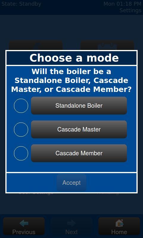 3.8.4 Cascade Setup Wizard NURO Advanced User s Guide Cascade mode operation is used to supply heat to a commercial building s hydronic system.