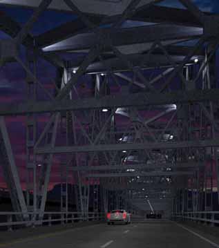 Existing Bridge Aesthetic Lighting LED dimable white lights Light truss interior