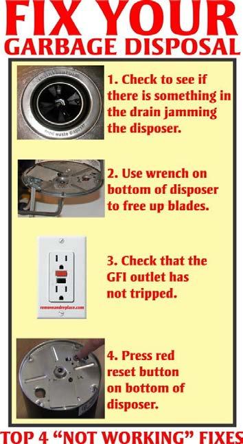 Garbage Disposals The garbage disposal is a convenient appliance and should work for an extended period of time maintenance free.