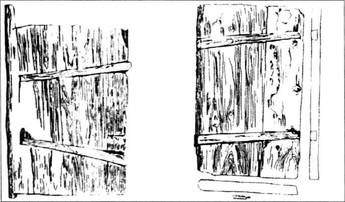 Pav. 29. Paklėčio durys. VŽP teritorija. Tautavičius A., 1964, p. 179. miestuose, buvo kertami nedideli ir veikiausiai nebuvo stiklinami.