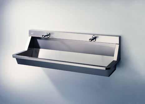 Commercial Plumbing fixtures Wash troughs offer better hygiene The design of Intersan s troughs is unique in that the transversal profile is obtained by bending a single plate in such a way that the