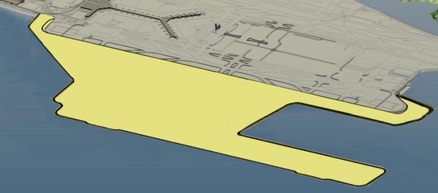 of new apron areas Reclamation study for 3rd runway Scheme