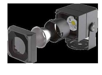 DART Small Compact Adjustable Professional Projector Flood Light Concept: Extremely small footprint adjustable LED projector. Housing: Die-cast aluminum body and joints for maximum heat dissapation.