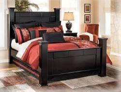 Under Bed Storage can be added to one or both sides of queen or king poster beds B271 Shay Black finish