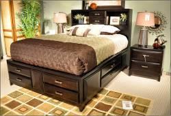 Sleigh Bed (82/94) Queen Sleigh Bed (81/96) Hardwood solids and veneers in almost black finish Shaped overlay drawer fronts Aged bronze colored hardware and beveled mirror Youth beds also available