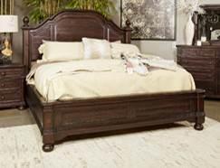 construction in a rich espresso finish with natural distressing Timeless design evokes nostalgia and a sense of casualness Wood headboard has triple raised panels for added