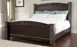 (66/168/95/B100-14) No box spring Queen Storage Bed (64/167/95/B100-13) No box spring B264 Vachel Classic traditional group in a dark