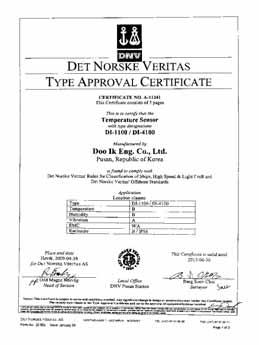 01 LR Temperature Type Approval Certificate 2009.