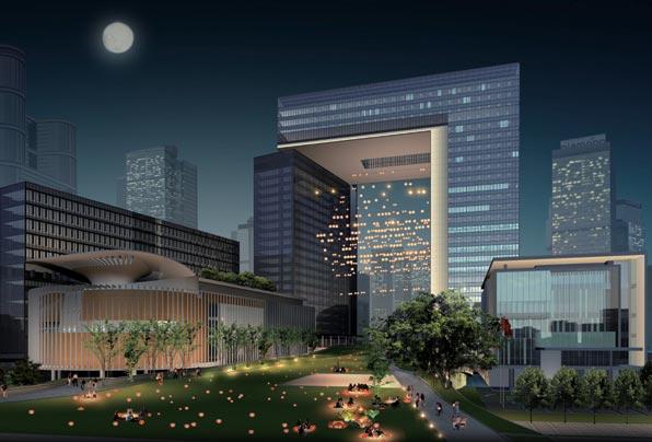 Night view Fast Facts total site area Approx 42,000 sq m total GFA (whole site) Approx 129,160 sq m area of open space Approx 21,020 sq m number of blocks 3 CGC Office Block number of storeys