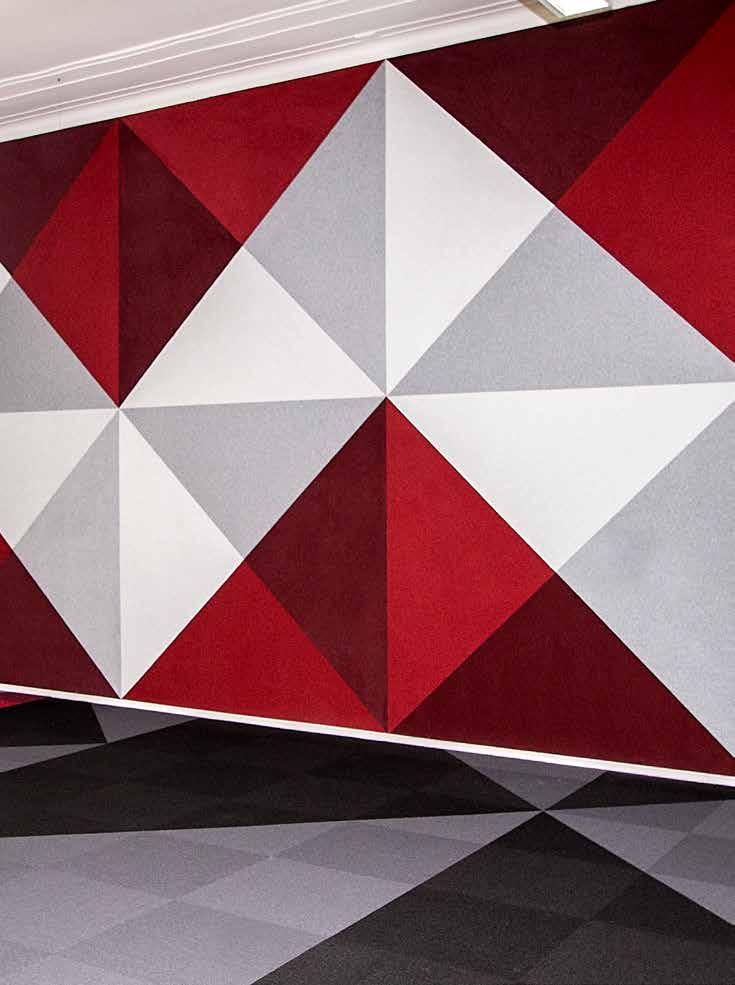 COMPOSITION CUSTOM CUT WALL FABRIC INTERIOR ACOUSTICS REDEFINING YOUR ENVIRONMENT CHILLI RED From hospitality to offices, classroom and theaters; obtaining optimum levels of acoustic absorption is