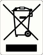 Warning The crossed rubbish skip symbol indicates that the product should be wasted separately from the other rubbish at the end of its working life and that it cannot be thrown together with
