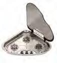 1kg Dimensions: 525H x 450W x 420D (mm) SPINFLO A triangular stainless steel hob featuring a 12V spark ignition.