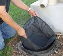 Incoming rainwater is passed through a series of mechanical filters that remove leaves, twigs, seeds, and small sediment that