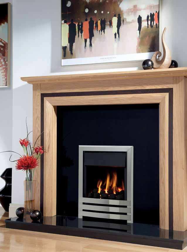 The Linear Plus open fronted HE gas fire has a 4.2kW heat output and a 70% net efficiency rating. This contemporary design combines black ribbed back panels with a stainless steel fascia.