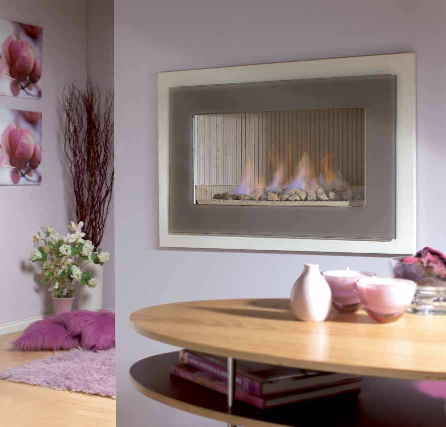 These striking decorative flame effect fires come in a choice of Pure Black with silver fascia and black ribbed back panel