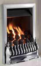The Richmond with silver trim and silver fret The Richmond Living Flame Effect Full Depth Inset