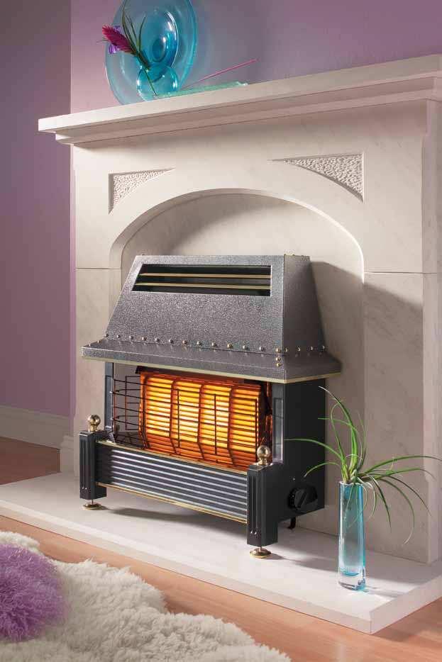One of the most popular radiant fires in the UK, The Regent is slim for a neat fit and has a net