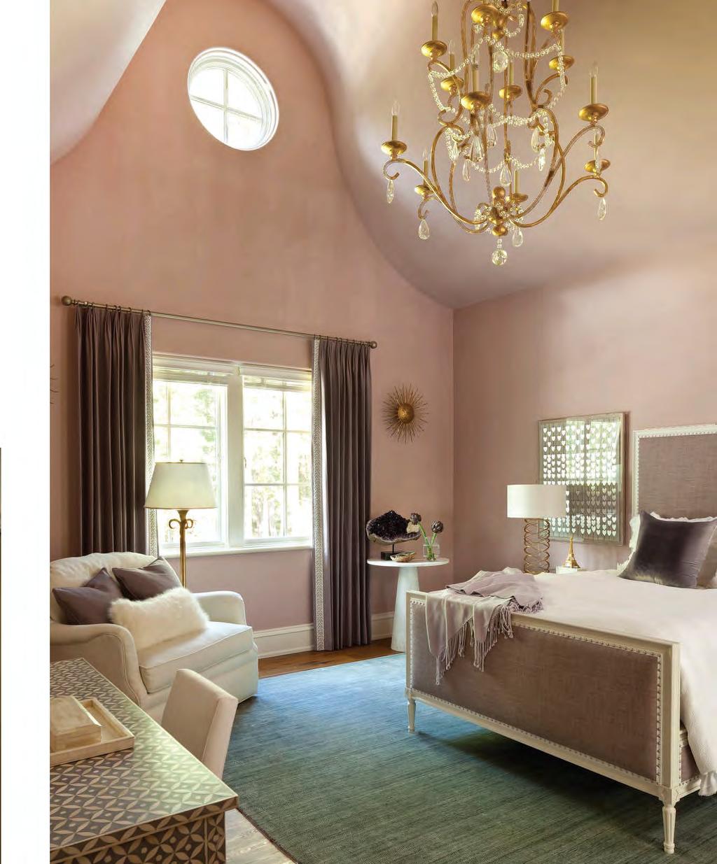 This pretty-in-pink bedroom, painted Sonoma Clay by