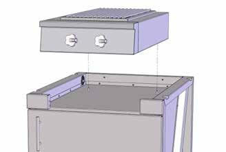 This offset is to align the seam with the front face of the countertop when set to a 1 inch overhang. The cooktop does not fasten to the cabinet. I just sits on top.