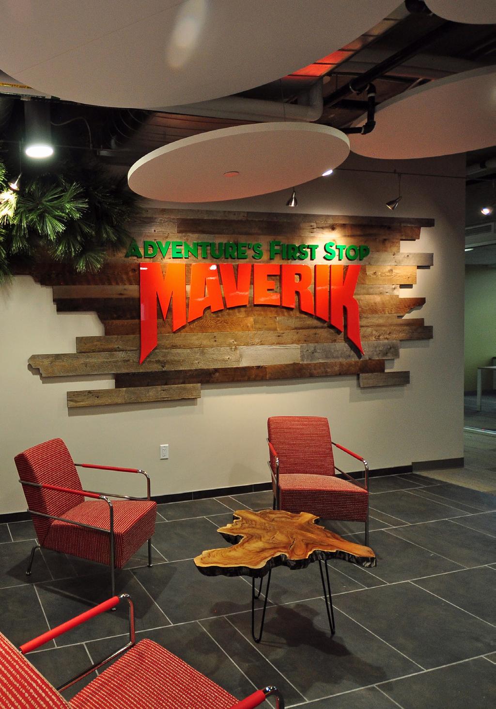 VISITORS KNOW THE SECOND THEY WALK IN THE LOBBY THAT MAVERIK IS ADVENTURE S FIRST STOP With this spirit in mind, Maverik reached out to 2020 Exhibits to create a corporate