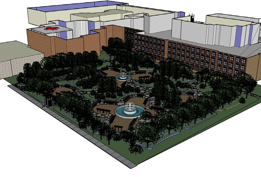 Detail Elements of the Garden of Hope: The following images show the Cancer Garden for St. Elizabeth Medical Center in 3-D for a better understanding of the site.