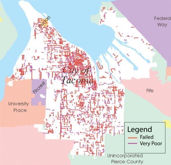 Many residential streets in Tacoma have 60 foot rights-of-way; however, there are a number of streets with 70 and 80 foot rights-of-way.