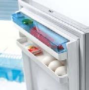 The thickly foamed evaporator and the extra-strong insulation ensure that a constant 18 C is maintained in the freezer compartment and the desired +5 C to +7 C in the rest of the refrigerator even
