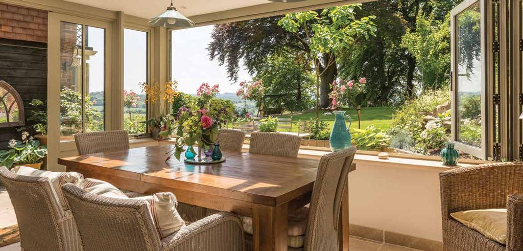 EATING AND ENTERTAINING A great space for eating and informal entertaining with a view of the garden, a well-lit and well-ventilated conservatory makes an excellent kitchen-dining room; in many