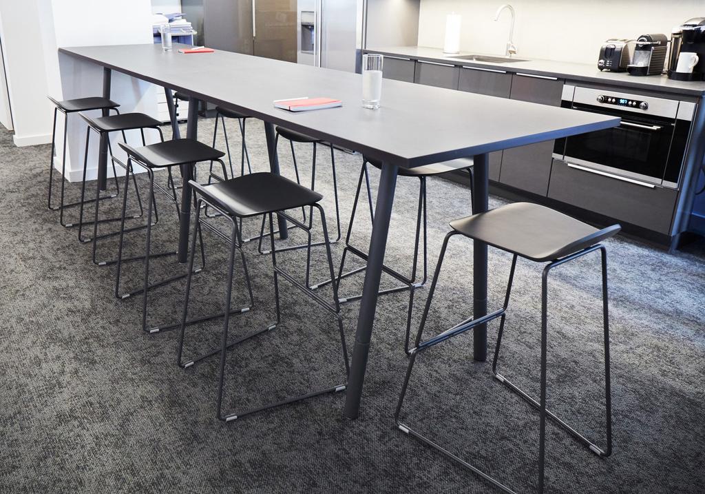 THE SIT/STAND SOLUTION Standing Tables and Upbeat Stools work
