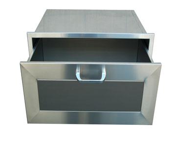 Drawers are fully enclosed with heavy gauge solid frames and full