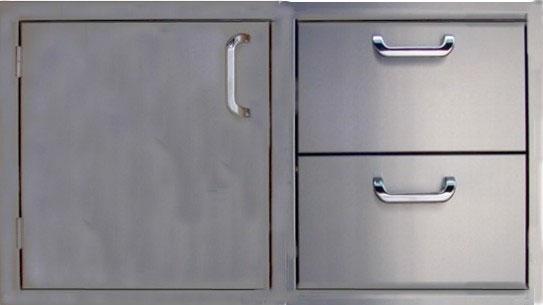 21 deep Single Door/ 2 Drawer Combo Available in 30, 36, and 42 widths 30 Double
