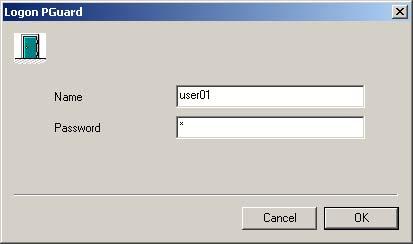 Software PGuard-Multiuser 3.2.3 Log on and off PGuard always starts with the user who is defined as the Default user.