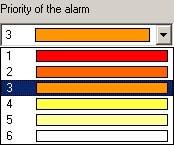 Alarm priority The prioritization of the alarms allows them to be displayed clearly in order of their importance. The relevant priority is displayed both in the alarm list and in the alarm stack.
