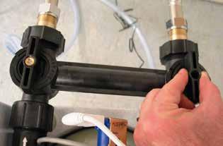 the hardness blend adjustment valve: turn all the